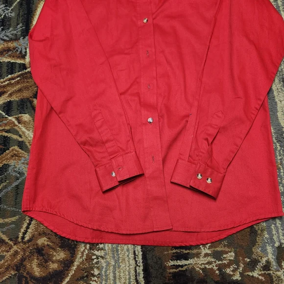 Elegant Red Button Down Shirt - Picture 11 of 11